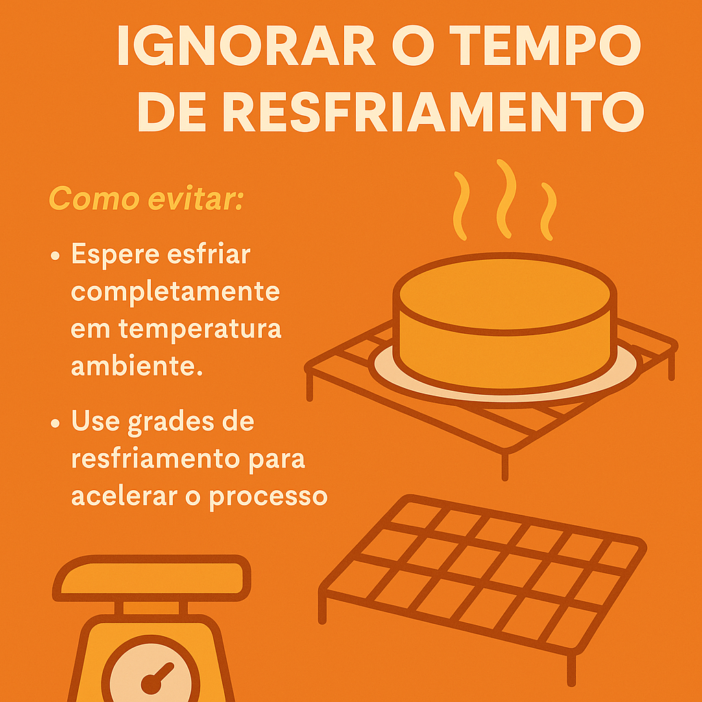 Infográfico sobre a importância do resfriamento adequado de doces antes de decorar
