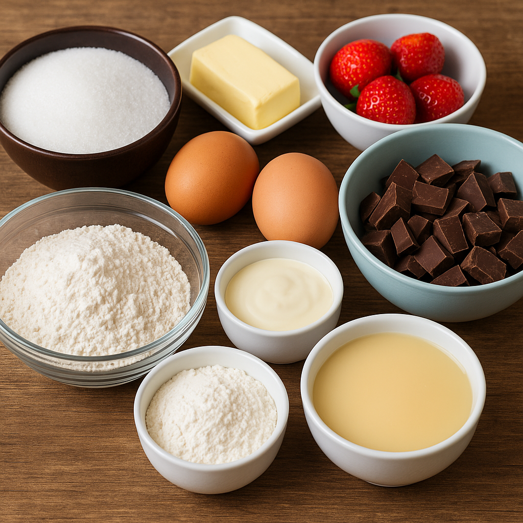 Ingredientes frescos para fazer doces caseiros