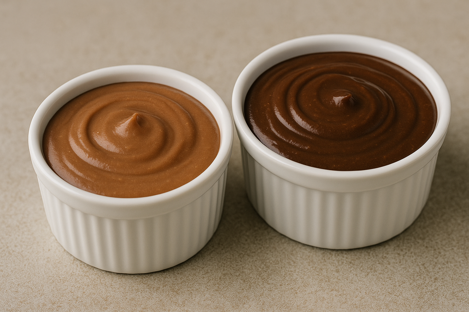Variedades de brigadeiro cremoso em ramequins